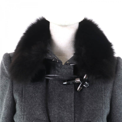 BURBERRY LONDON coat Outer: 80% wool, Outer: 20% cashmere, Lining: 50% acetate, Lining: 50% viscose (rayon), Part: 60% acetate gray Women 38