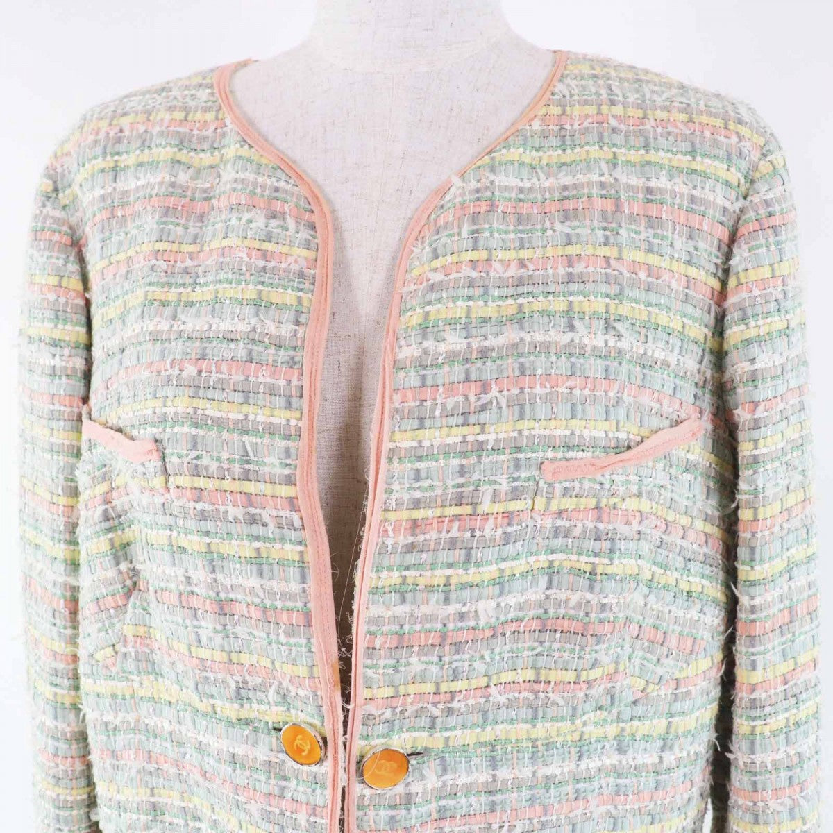 CHANEL Jacket 05P P26010 Outer material: 70% silk, Outer material: 10% cotton, Outer material: 10% acrylic, Outer material: 5% nylon, Outer material: 3% polyurethane Multi Women 46