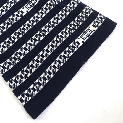 CHANEL Pants P56182K07327 cashmere Navy white 38