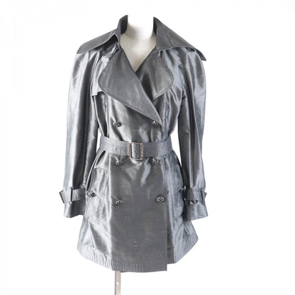 CHANEL coat 08A P33859 Outer: 100% silk, Lining: 100% silk gray Women 38