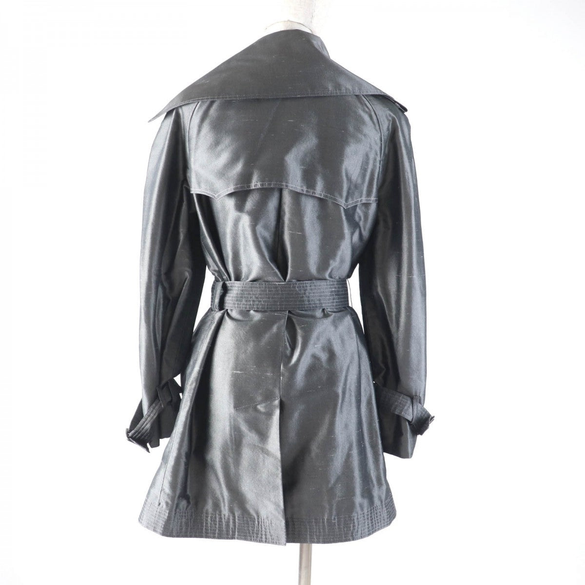 CHANEL coat 08A P33859 Outer: 100% silk, Lining: 100% silk gray Women 38