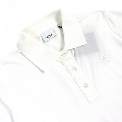 BURBERRY Short sleeve polo shirt 8049382 Main: 100% cotton, some parts: 97% cotton, some parts: 3% elastane white Women L