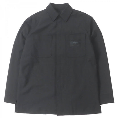 FENDI Long sleeve shirt FW1145 Main: 53% polyester, 43% wool, 4% polyurethane black mens 46