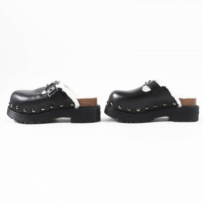 Christian Dior Sandals Main: Leather, Part: Mouton Black White Diorquake Women 34