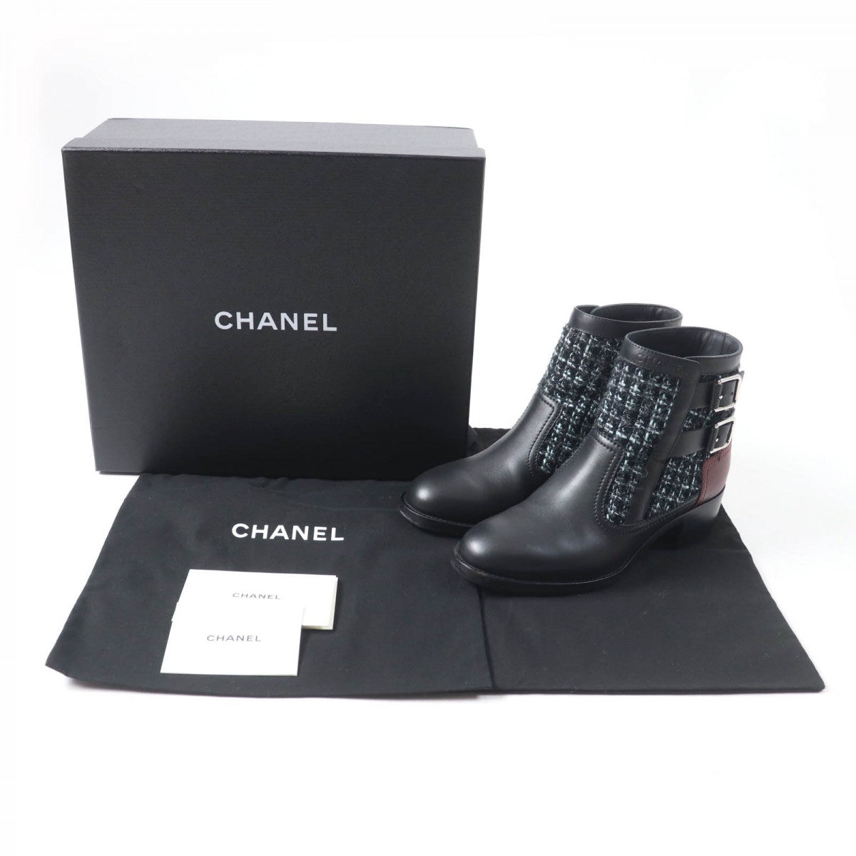 CHANEL Ankle boots 22B G39334 Main: Leather, Part: Tweed multicolor Women 38 C