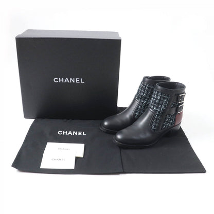 CHANEL Ankle boots 22B G39334 Main: Leather, Part: Tweed multicolor Women 38 C
