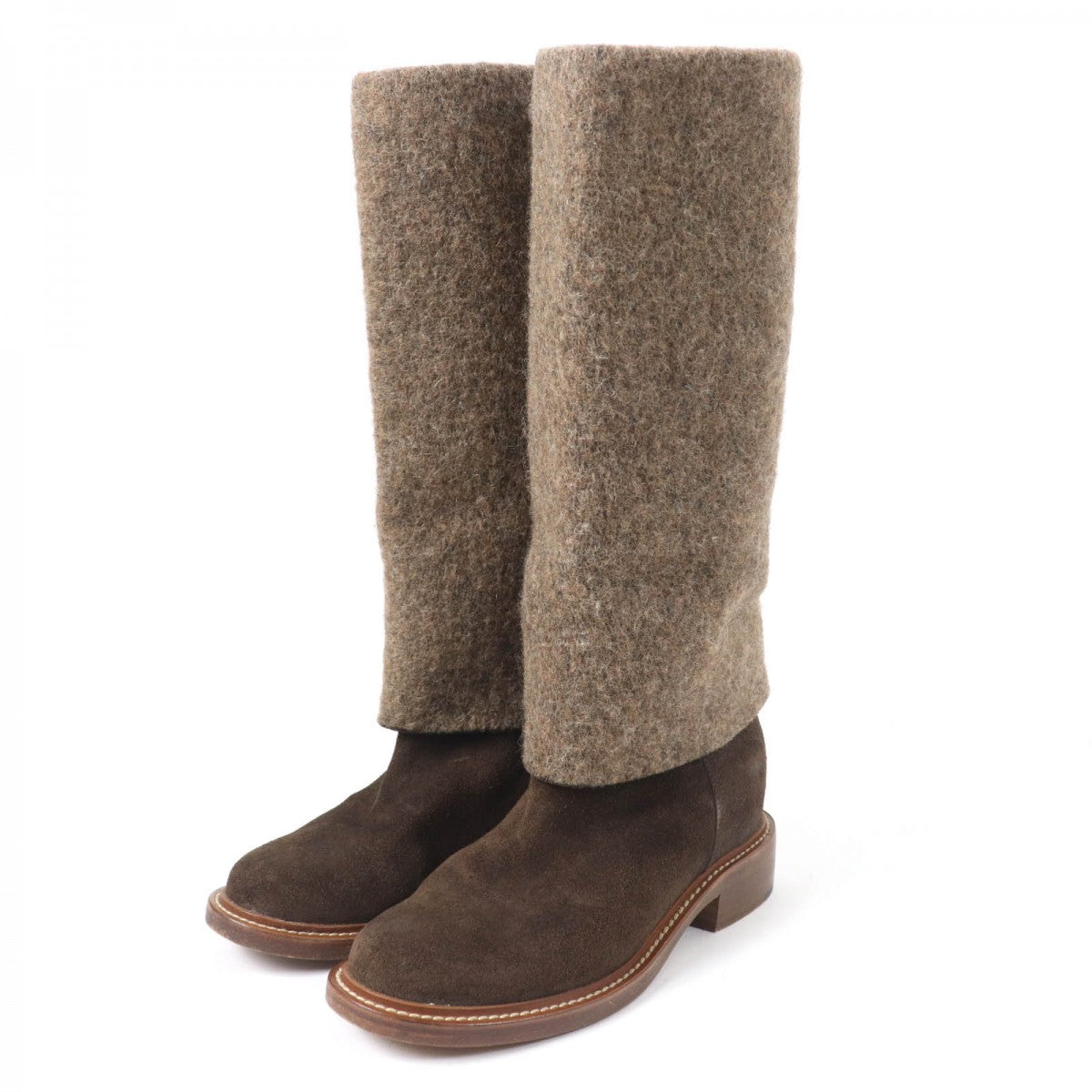 CHANEL Knee-high boots 14B G30099 X15131 Main: Suede leather Brown Women 38.5