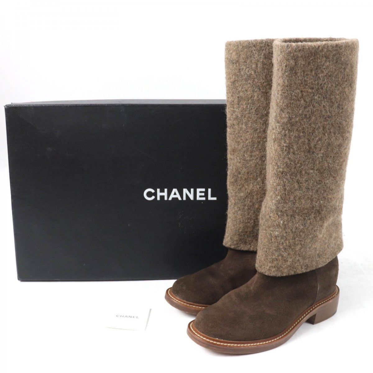 CHANEL Knee-high boots 14B G30099 X15131 Main: Suede leather Brown Women 38.5