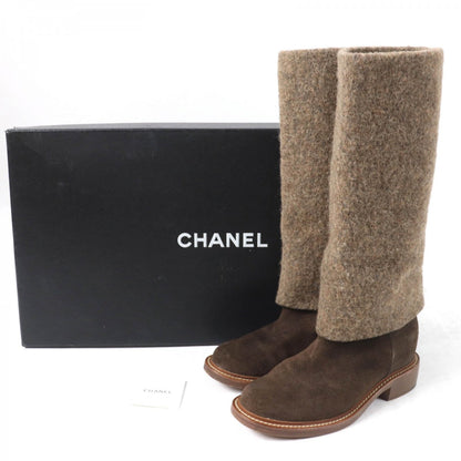 CHANEL Knee-high boots 14B G30099 X15131 Main: Suede leather Brown Women 38.5