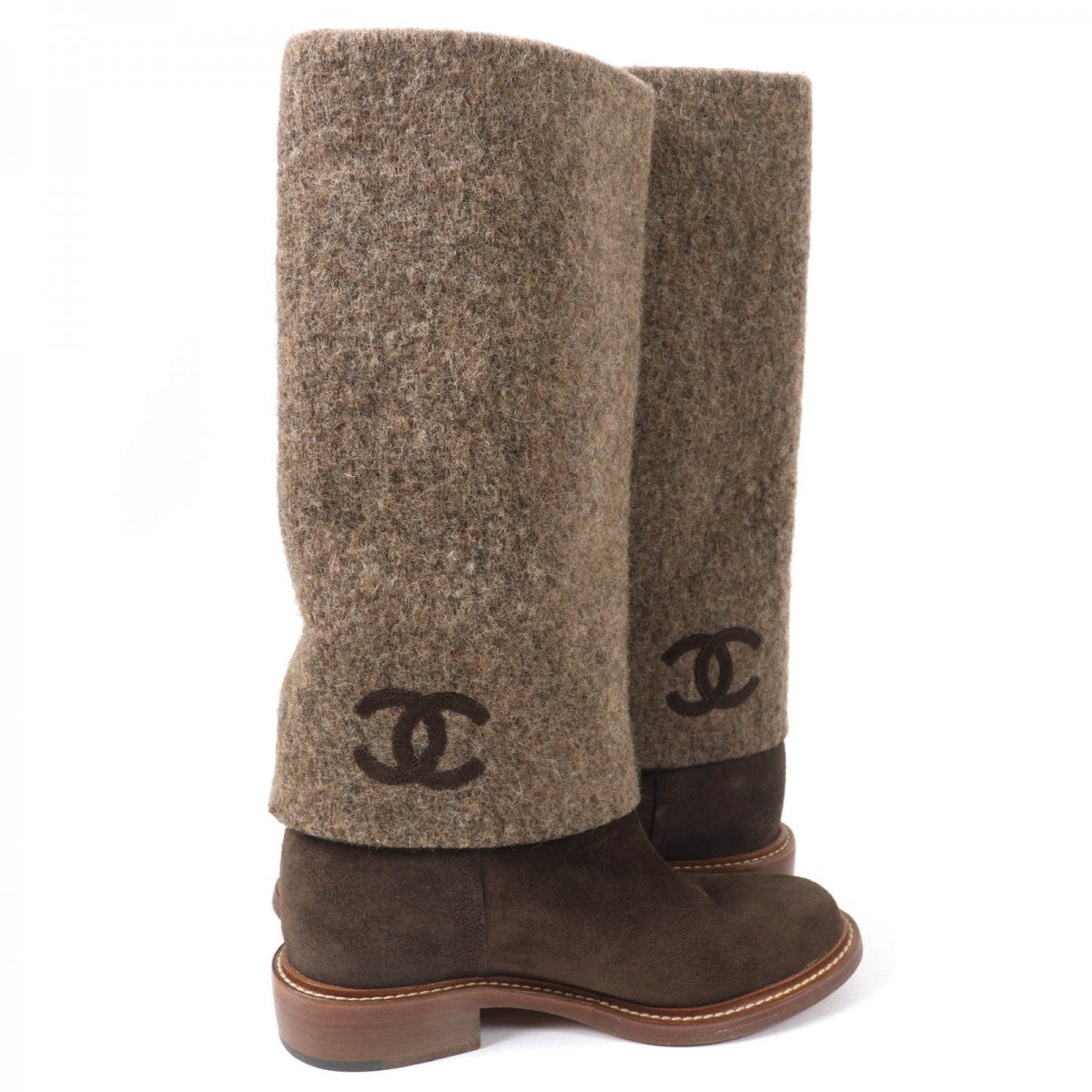 CHANEL Knee-high boots 14B G30099 X15131 Main: Suede leather Brown Women 38.5