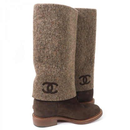 CHANEL Knee-high boots 14B G30099 X15131 Main: Suede leather Brown Women 38.5