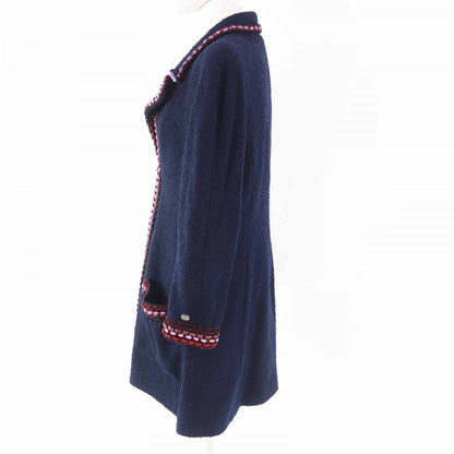 CHANEL coat 97A P09407 Main: 88% wool, Main: 12% nylon, Lining: 95% silk, Lining: 5% lycra Navy multi Women 40