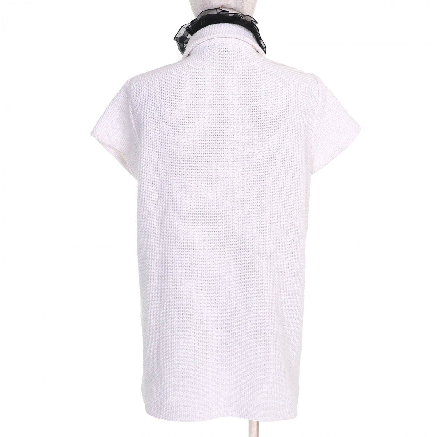 CHANEL knit P71969 cotton White black 34
