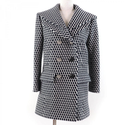 CHANEL coat P59081V39106 Main: 98% wool, Main: 2% elastane (polyurethane), Lining: 100% silk Black White Women 36