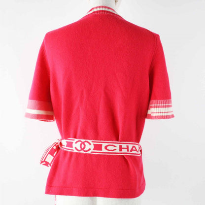 CHANEL cardigan P60724 Main: 100% cashmere Red white Women 38