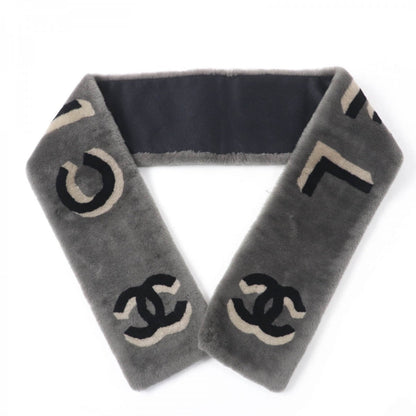 CHANEL shawl 20B AA7074 Main: 100% mouton, lining: 100% cashmere gray Women