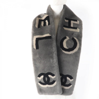 CHANEL shawl 20B AA7074 Main: 100% mouton, lining: 100% cashmere gray Women