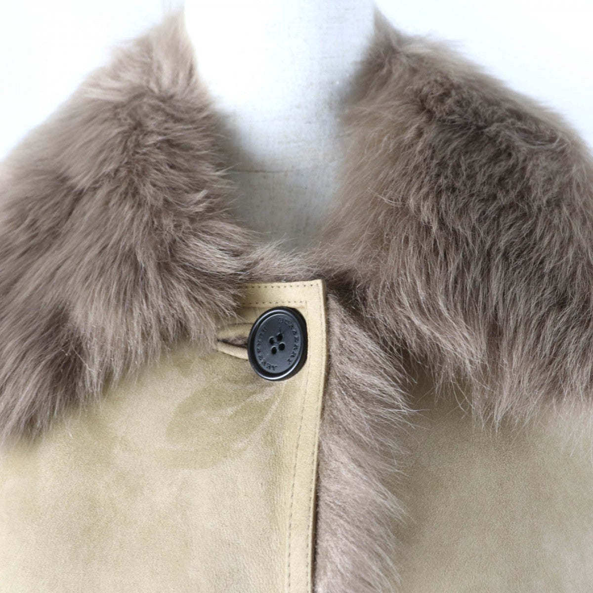 BURBERRY Mouton coat Main: 100% mouton, Part: 100% lamb leather beige Women 40