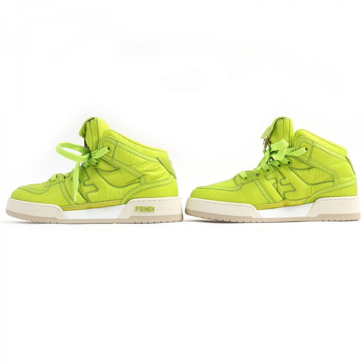FENDI High cut sneakers 8E8380 Nylon Light green 36