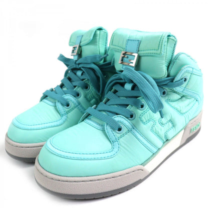 FENDI High cut sneakers 8E8380 Main: Nylon, Part: Leather Light blue Women 36