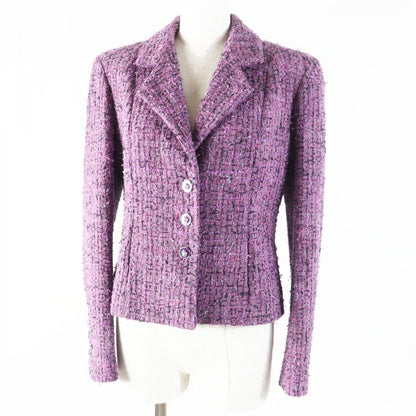 CHANEL Jacket 22P P72383 Main: 48% acrylic, Main: 27% polyester, Main: 16% cotton, Main: 9% polyamide (nylon), Lining: 100% silk purple Women 36
