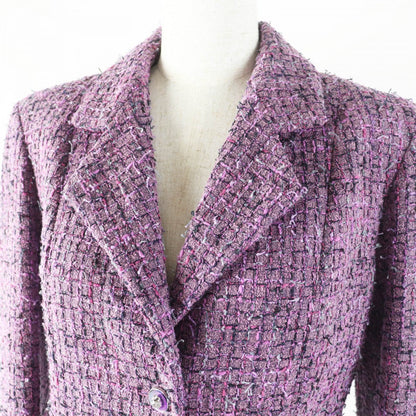 CHANEL Jacket 22P P72383 Main: 48% acrylic, Main: 27% polyester, Main: 16% cotton, Main: 9% polyamide (nylon), Lining: 100% silk purple Women 36