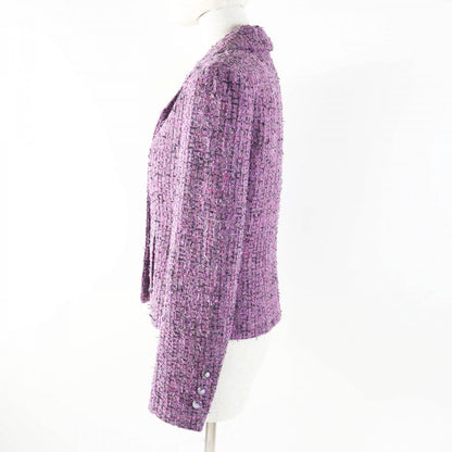 CHANEL Jacket 22P P72383 Main: 48% acrylic, Main: 27% polyester, Main: 16% cotton, Main: 9% polyamide (nylon), Lining: 100% silk purple Women 36