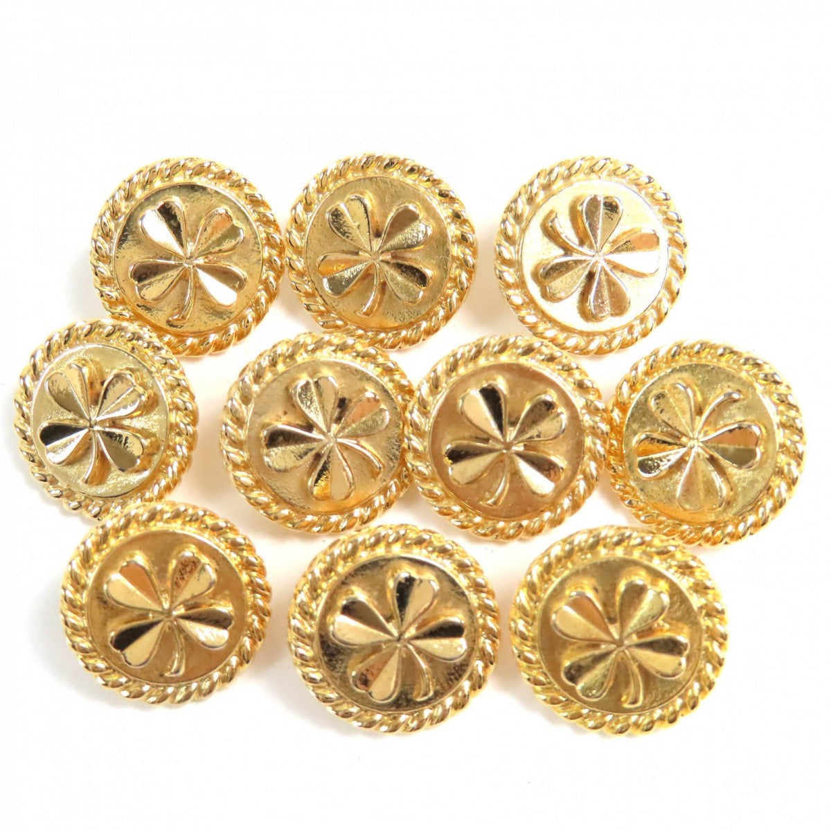 CHANEL Other fashion goods Gold Plated gold 10 pieces set Clover Button Women