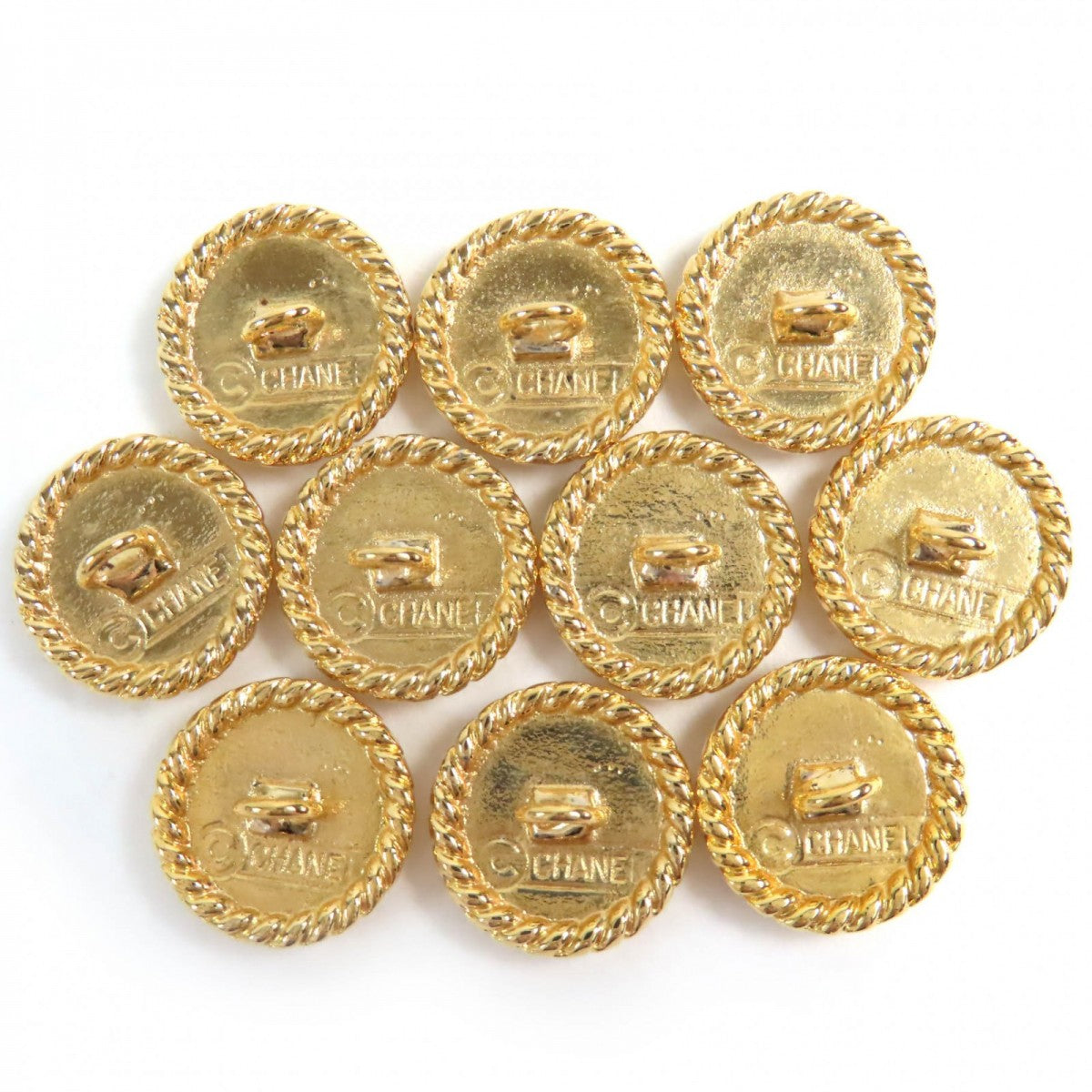 CHANEL Other fashion goods Gold Plated gold 10 pieces set Clover Button Women