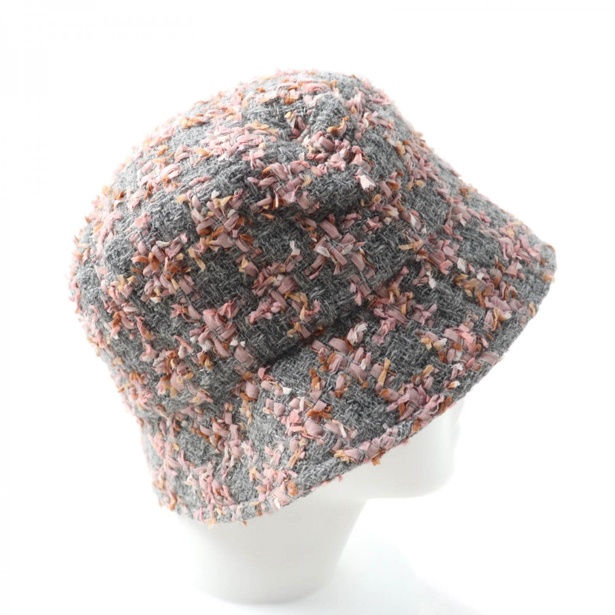 CHANEL hat Main: 52% wool, Main: 39% polyamide (nylon), Main: 8% cotton, Main: 1% alpaca, Lining: 100% cotton Gray pink Women M