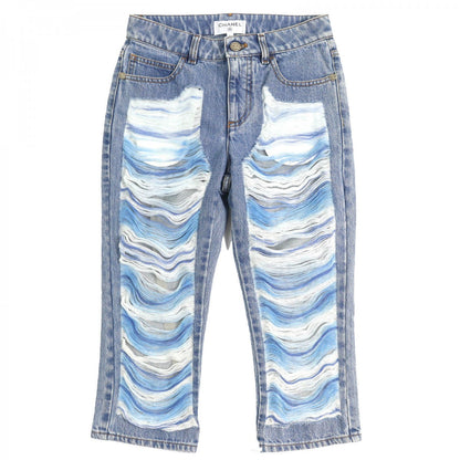 CHANEL Denim pants P60217V46019 Main: 100% cotton, Lining: 90% polyamide, Part: 65% polyester, Part: 35% cotton Indigo blue Women 34