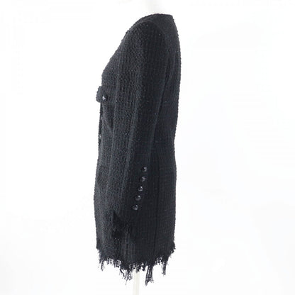 CHANEL coat 22C P71826 Main: 58% cotton, Main: 42% polyamide (nylon), Lining: 100% silk, Part: 100% cotton Black glitter Women 34