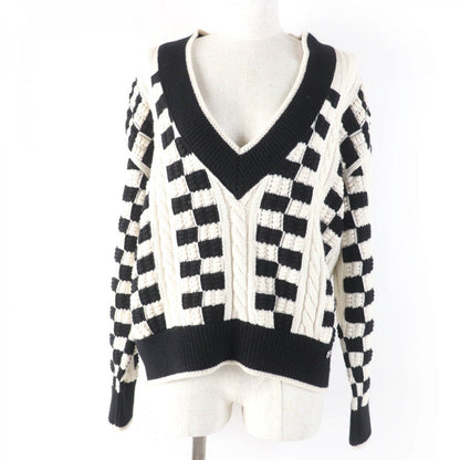 CHANEL knit P74123K10621 Main: 97% cashmere, Main: 2% polyamide, Main: 1% polyurethane White black Women 38