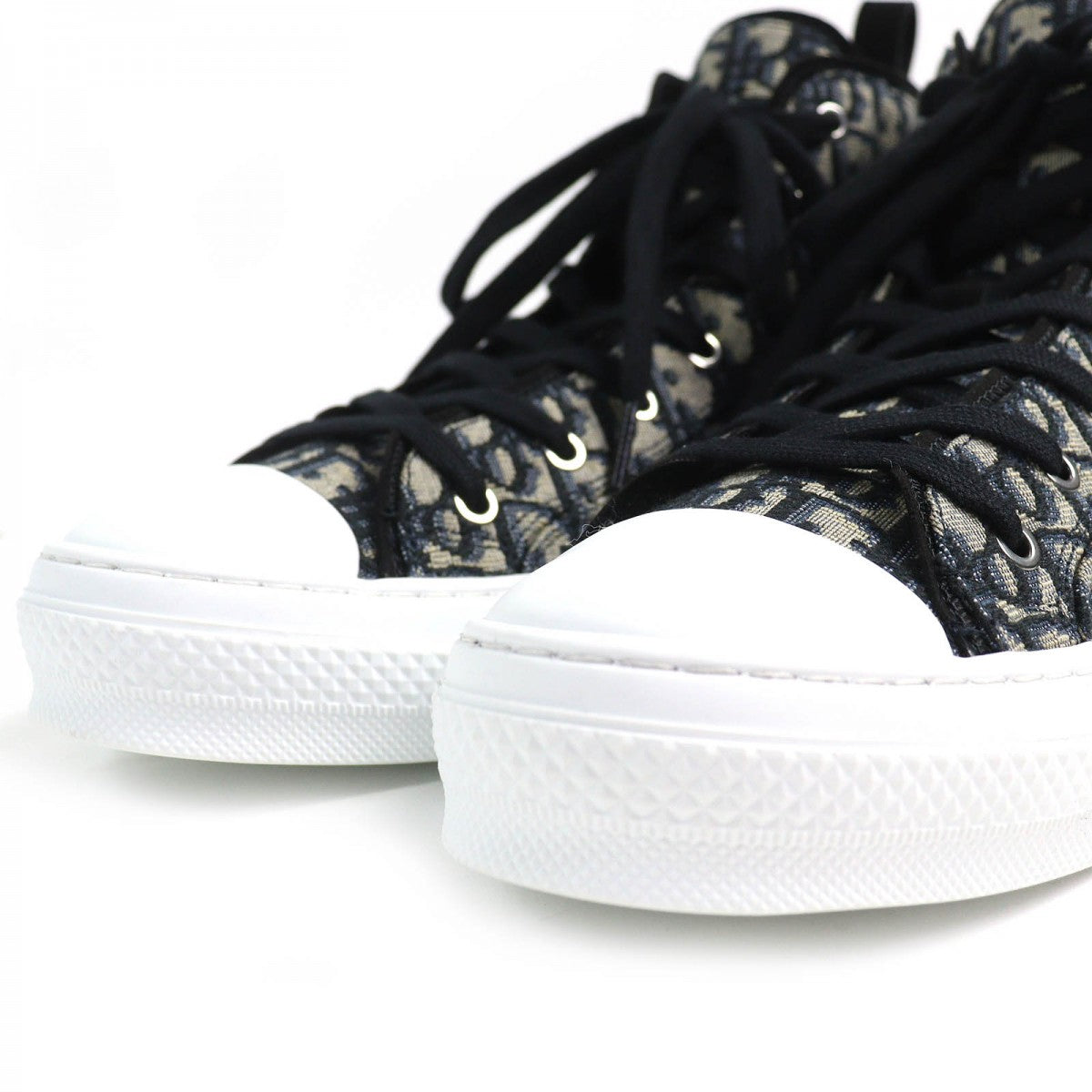 Dior HOMME High cut sneakers 3SH126ZSA H961 Cotton, Technical Fabric black Dior Oblique B23 mens 43