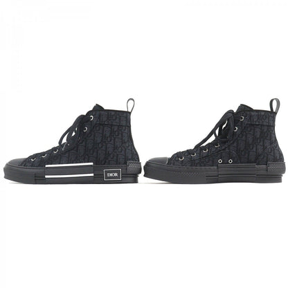 Dior HOMME High cut sneakers 3SH126ZSA H969 Cotton, Technical Fabric black Dior Oblique B23 mens 43