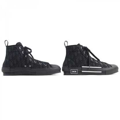 Dior HOMME High cut sneakers 3SH126ZSA H969 Cotton, Technical Fabric black Dior Oblique B23 mens 43