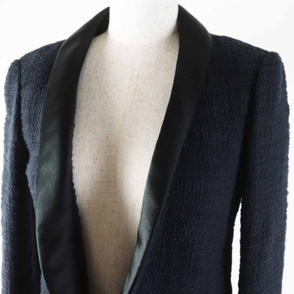 CHANEL Jacket 12A P43994 Outer: 100% cotton, Part: 100% silk, Part: 100% silk, Lining: 100% silk Black Rose Women 36