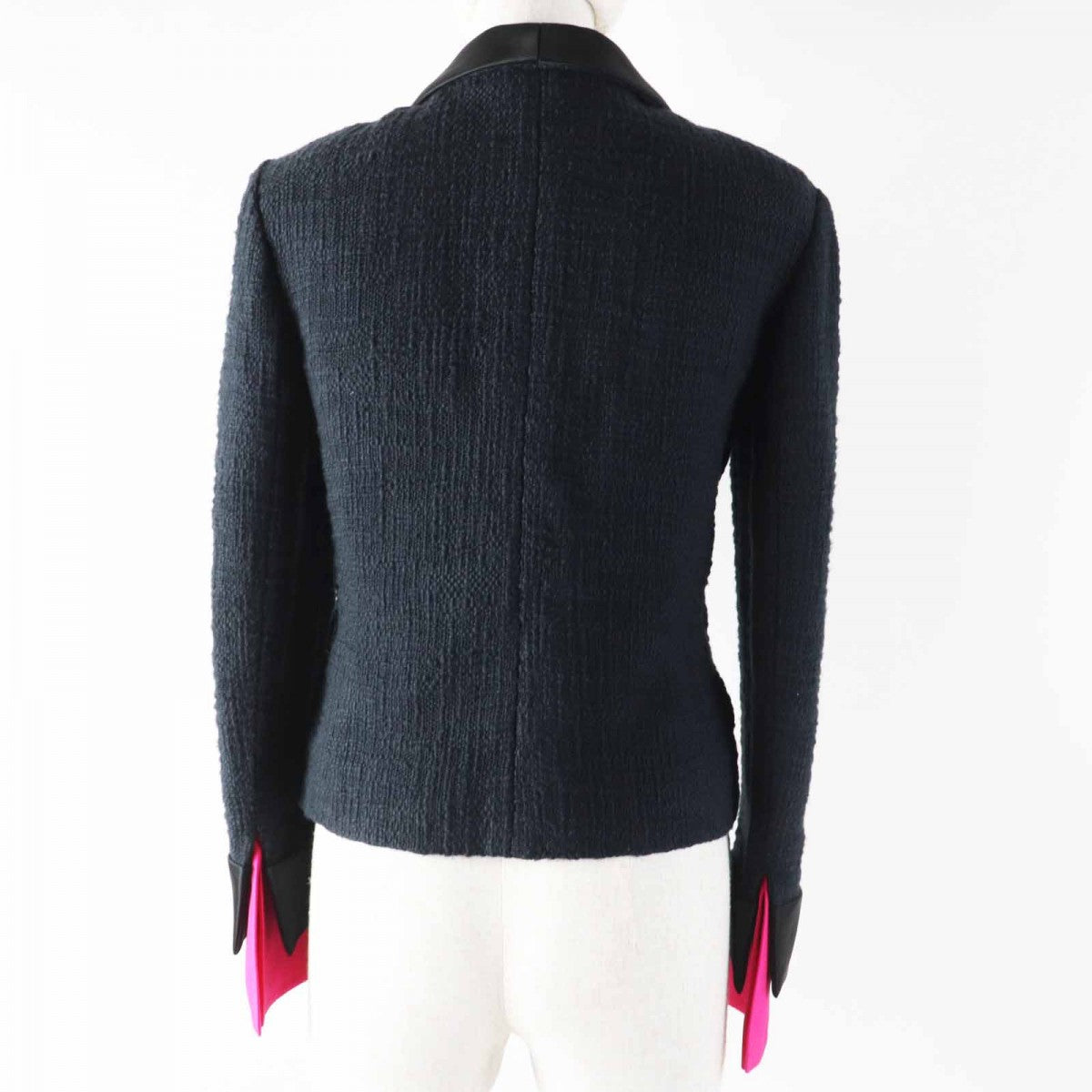 CHANEL Jacket 12A P43994 Outer: 100% cotton, Part: 100% silk, Part: 100% silk, Lining: 100% silk Black Rose Women 36