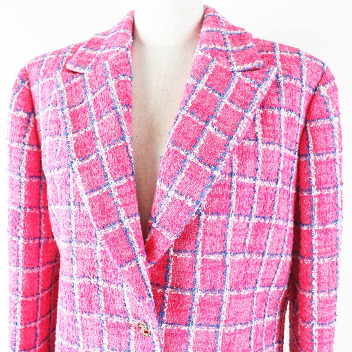 CHANEL Jacket 24P P76732 Main: 41% cotton, Main: 32% polyamide (nylon), Main: 20% acrylic, Main: 7% viscose (rayon), Lining: 65% cotton Pink Blue White Women 38