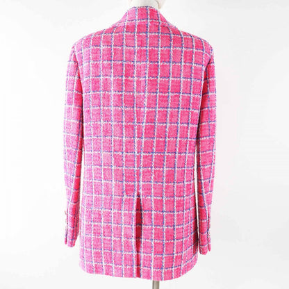 CHANEL Jacket 24P P76732 Main: 41% cotton, Main: 32% polyamide (nylon), Main: 20% acrylic, Main: 7% viscose (rayon), Lining: 65% cotton Pink Blue White Women 38