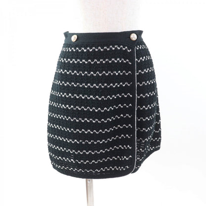 CHANEL Wrap skirt P49277 Main: 65% cotton, 26% rayon, 9% nylon Black White Women 34