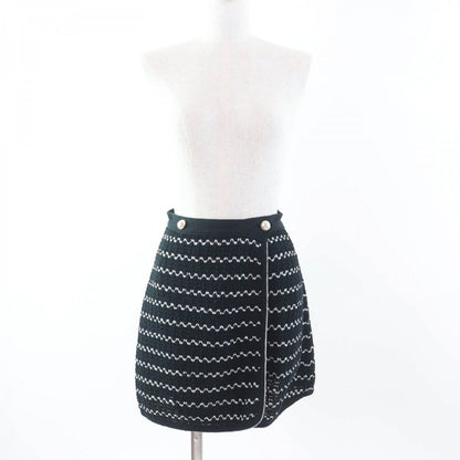 CHANEL Wrap skirt P49277 Main: 65% cotton, 26% rayon, 9% nylon Black White Women 34