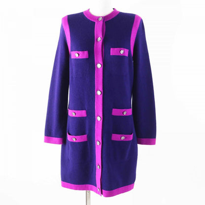 CHANEL cardigan P75656 Main: 100% cashmere Navy purple Women 36