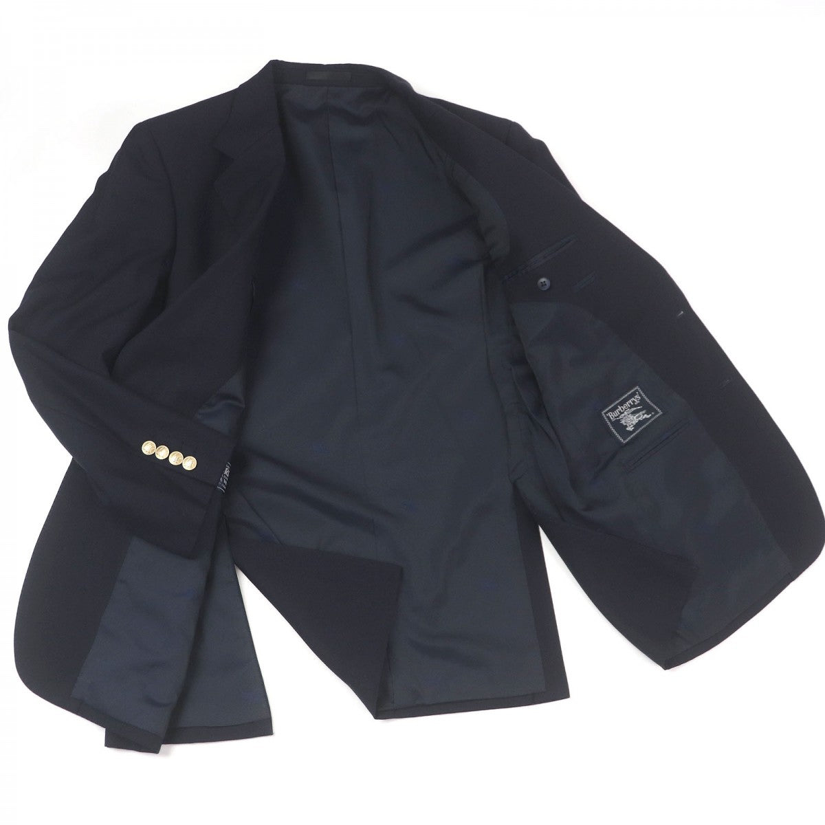 BURBERRY tailored jacket wool Navy 96-86-170