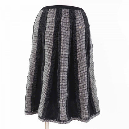 CHANEL skirt 05A P26661 Main: 79% wool, Main: 13% polyester, Main: 8% nylon, Part: 100% wool Black gray white Women 40