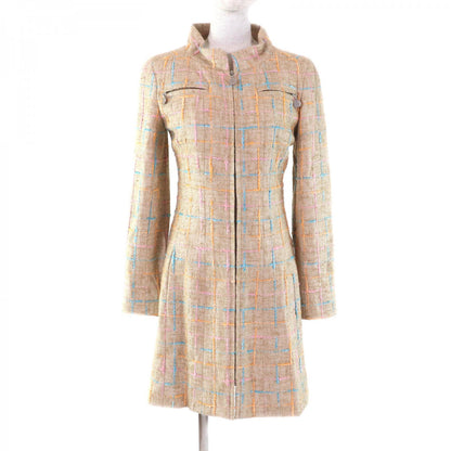 CHANEL coat 01P P17594 Outer: 83% viscose (rayon), Outer: 17% cotton, Lining: 100% silk beige Women 34