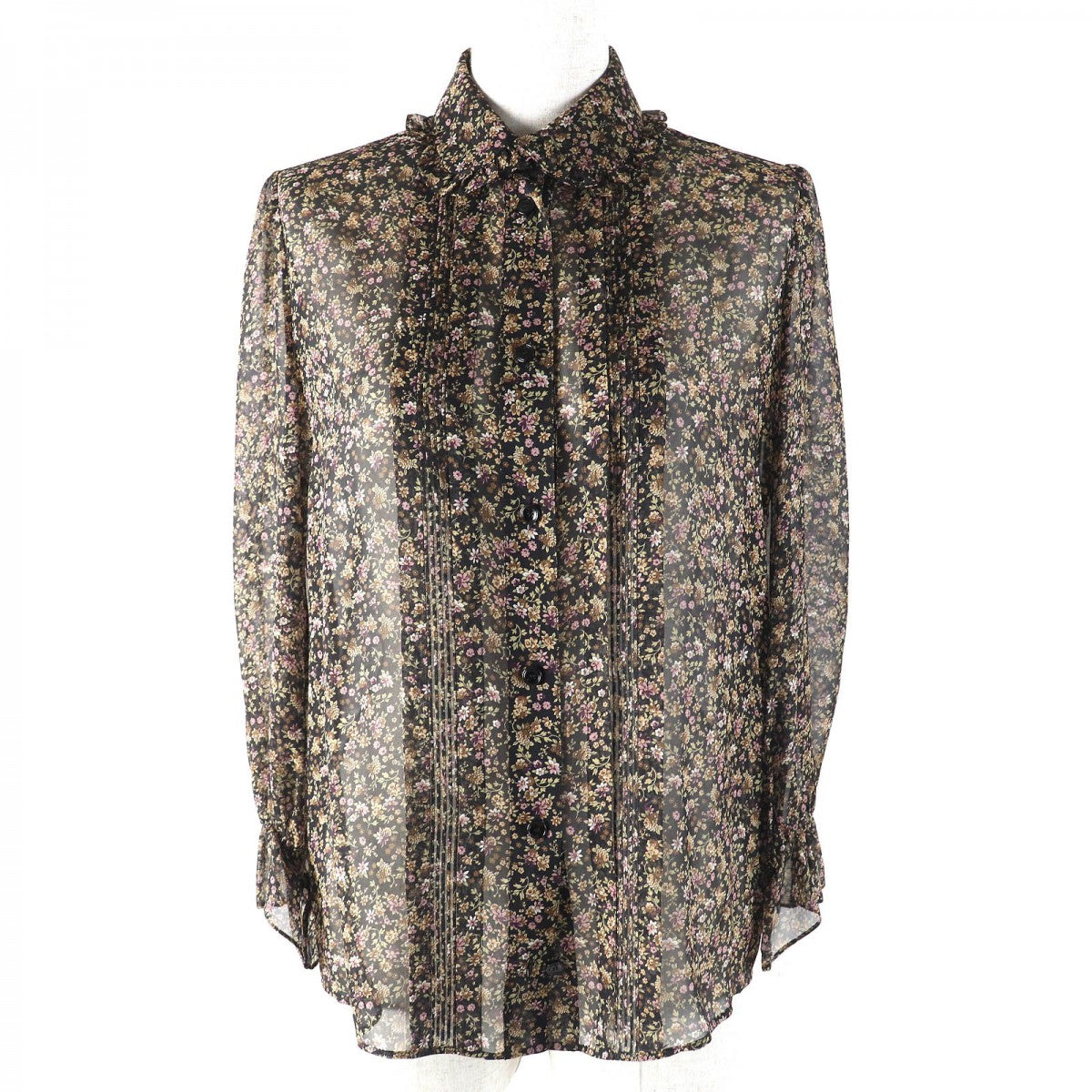 CELINE blouse Main: 100% silk Black Brown type Women 34