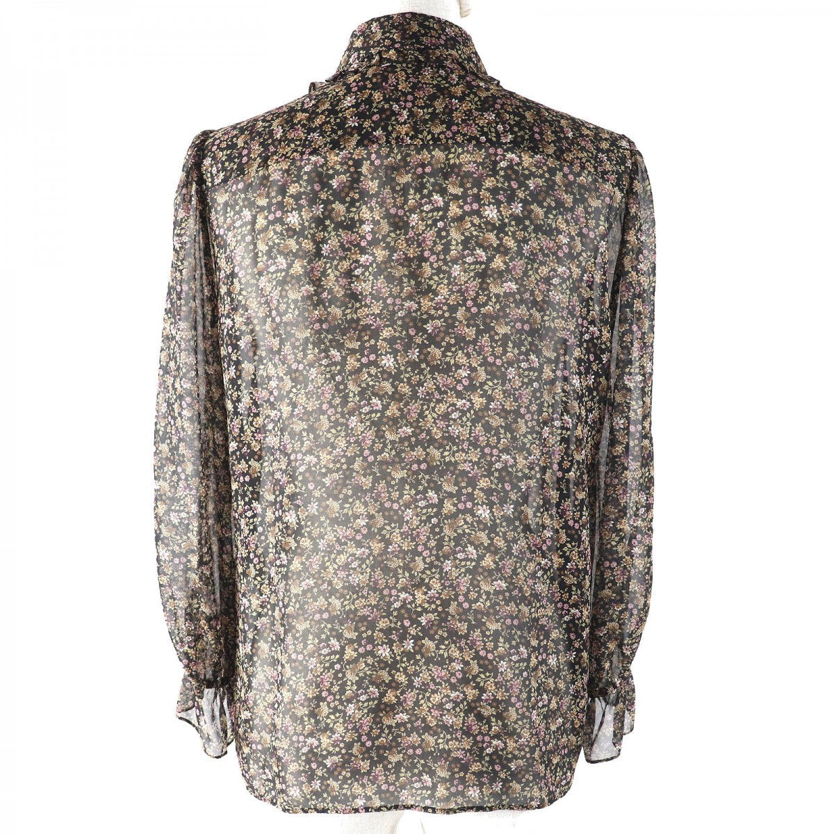 CELINE blouse Main: 100% silk Black Brown type Women 34