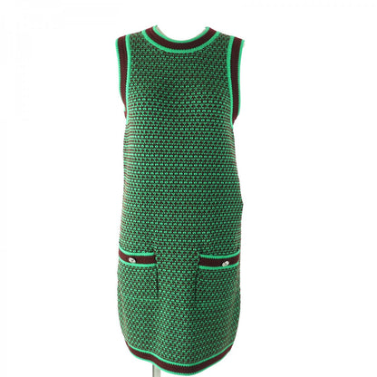 CHANEL one piece 23A P75435 Main: 100% cashmere Green brown Women 34