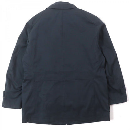 BURBERRY LONDON Military coat Main: 65% cotton, Main: 25% polyester, Main: 10% nylon, Leather part: sheepskin, Lining: cupra, : 10% nylon Lining: cupra : polyester Navy mens M